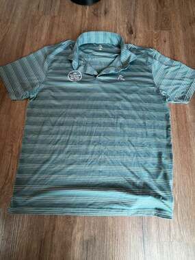 Rhoback The Insurance Market Polo Shirt Size XL Green Striped